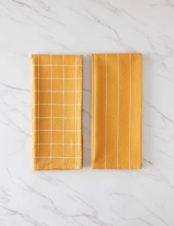 Simple Kitchen Towels (set Of 2) By Farmhouse Pottery -Furniture Store SimpleKitchenTowels OchrewithWhite 16269