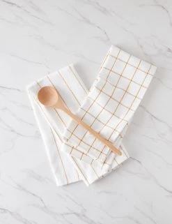 Simple Kitchen Towels (set Of 2) By Farmhouse Pottery -Furniture Store SimpleKitchenTowels WhitewithOchre 16255