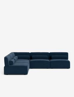 Solana Corner Sectional Sofa By Eny Lee Parker -Furniture Store SolanaCornerSectionalSofa BlueVelvet120 BolsternoBows L0469139 Front 1 1