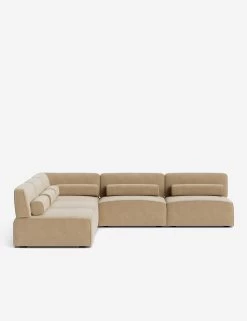 Solana Corner Sectional Sofa By Eny Lee Parker -Furniture Store SolanaCornerSectionalSofa BrieVelvet120 BolsternoBows L0469138 Front 1