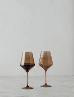 Stemware (Set Of 2) By Estelle Colored Glass 38 Stemware (Set Of 2) By Estelle Colored Glass -Furniture Store Stemware setof2 byEstelleColoredGlass AmberSmoke A0655147 17519