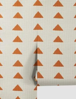 Triangles Grasscloth Wallpaper By Nathan Turner -Furniture Store TrianglesGrassclothTerracota