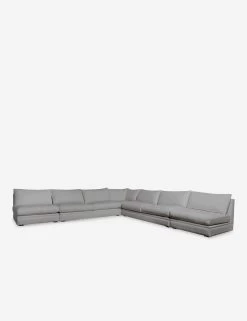 Winona Armless Corner Sectional Sofa -Furniture Store WinonaArmless5PieceCornerSectional KleinSilver 12845 SITECROP