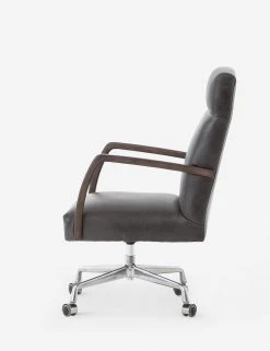 Camden Leather Office Chair, Ebony -Furniture Store camden desk chair ebony 2 1