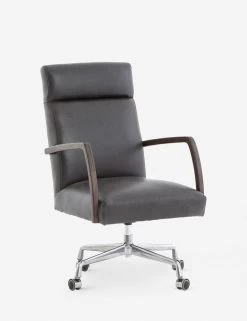 Camden Leather Office Chair, Ebony -Furniture Store camden desk chair ebony 3 1