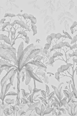 Jungle Wallpaper Mural -Furniture Store cdm4352 B W FULL MURAL site crop