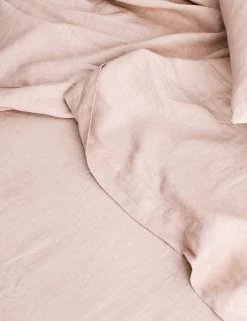 Linen Bedding, Flat Sheet By Cultiver -Furniture Store cultiver linen bedding blush flat sheet 1 1
