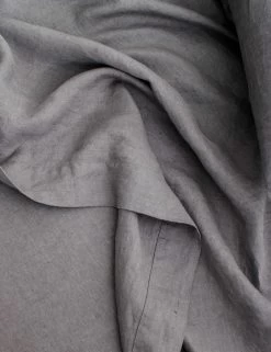 Linen Bedding, Flat Sheet By Cultiver -Furniture Store cultiver linen bedding charcoal grey flat sheet 2