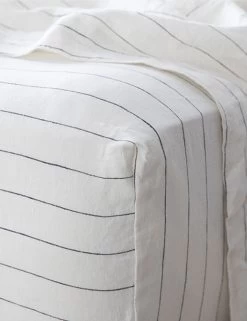 European Flax Linen Fitted Sheet By Cultiver -Furniture Store cultiver linen bedding pencil stripe fitted sheet