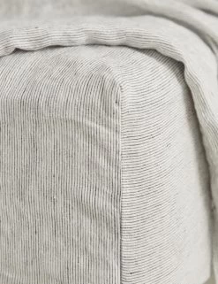European Flax Linen Fitted Sheet By Cultiver -Furniture Store cultiver linen bedding pinstripe fitted sheet 1