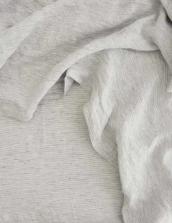 Linen Bedding, Flat Sheet By Cultiver -Furniture Store cultiver linen bedding pinstripe flat sheet 1