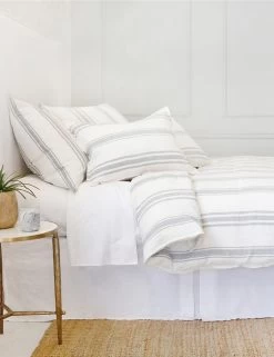 Jackson Linen Duvet By Pom Pom At Home -Furniture Store jackson cream grey bed side 1 1