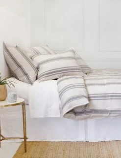Jackson Linen Duvet By Pom Pom At Home -Furniture Store jackson flax midnight bed side 1