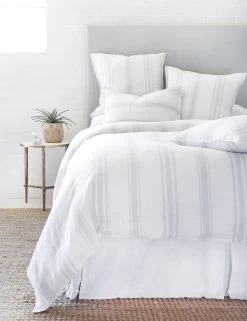 Jackson Linen Duvet By Pom Pom At Home -Furniture Store jackson white ocean bed front 1